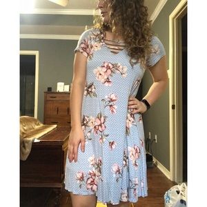 Baby Blue Floral Dress